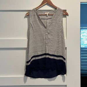 Joie - Blue and White Striped Silk Top Sz XS